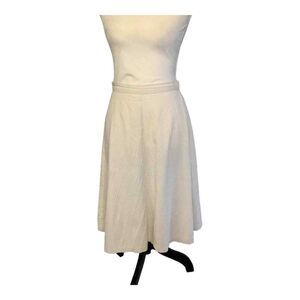 Vintage 70s or 80s Cotton Speckled Off White A-Line Skirt Size Small